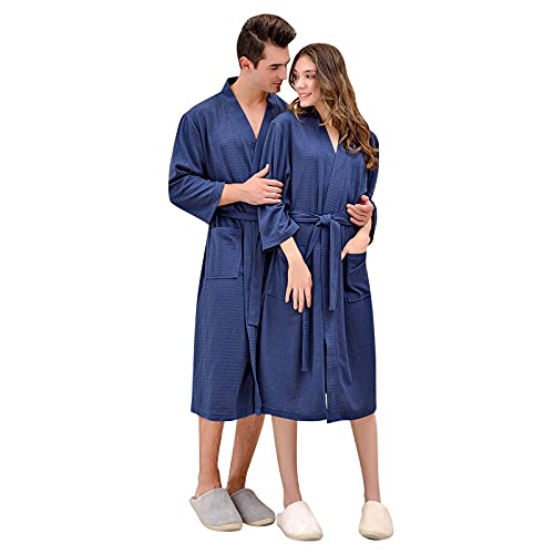 Dislsokrhov Damen Badeponcho Bride Bademäntel Bathrobe Mit Kapuze Kimono Mit Reißverschluss Robe Xxl Wellness Set Herren Reisebademantel Fitnessstudio Xxxl Damen-Mäntel Marine, 3XL von Dislsokrhov