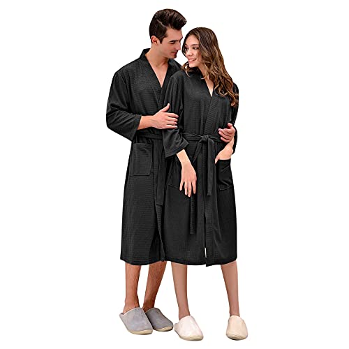 Dislsokrhov Damen Badeponcho Bride Bademäntel Bathrobe Mit Kapuze Kimono Mit Reißverschluss Robe Xxl Wellness Set Herren Reisebademantel Fitnessstudio Xxxl Damen-Mäntel Schwarz, 3XL von Dislsokrhov