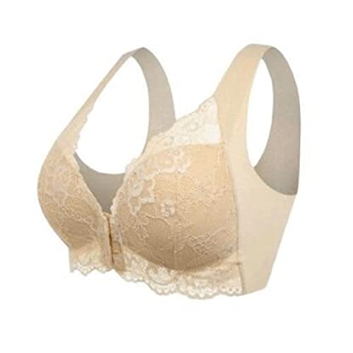 Dislsokrhov Damen Blossom Spitze BH mit Vorderverschluss Sport BH Starker Halt Große Brüst Push up Spitzen BH Ohne Buegel Brisa BH Gegen Hängende BrüstefüR Laufen Joggen Yoga Fitness b-Skin Color,3XL von Dislsokrhov