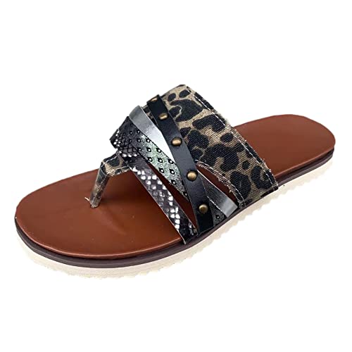 Dislsokrhov Damen Schuhe Sommer Damenschuhe Leder Wedges Römersandalen Frauen Sandały Damskie Terlik Kadin Flipflopssandalen Sandalen Vorne Geschlossen Ausgefallene Schlappen Ortopädicheschuhe von Dislsokrhov