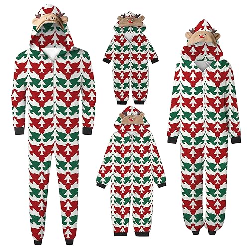 Dislsokrhov Familie Familien-Schlafanzug Classic Weihnachtskleidung Pjs Kurzarm Schlafanzügeset Elch Pullover Übergroß Overall Paare Sleepwear Mit Kapuze Atmungsaktiv Strampler Herren 3# Grün, M von Dislsokrhov