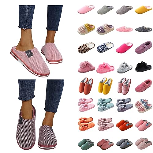 Dislsokrhov Hausschuhe Damen Winter Plüsch Pantoffeln Warme rutschfeste Flache Flip Flop Bequeme Flauschige Hausschuhe für Damen Winter Plüsch Pantoffeln Herren Warm Filzpantoffeln 06 Grün, 42 EU von Dislsokrhov