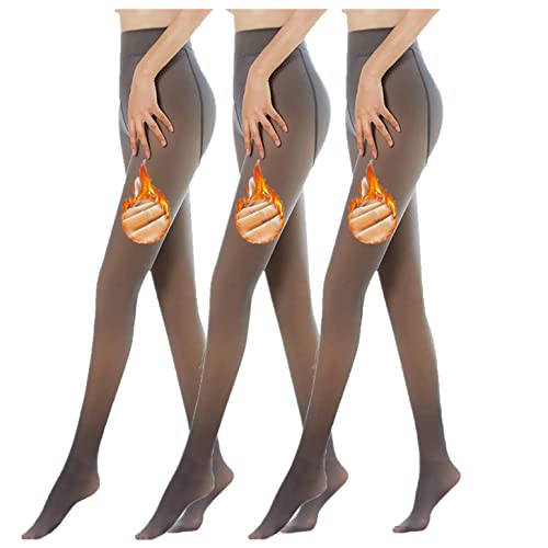 Dislsokrhov Strumpfhosen Damen Hautfarben,Damen Leggings Komfort Elastische Stockings Plüsch Dicke Elastizität Thermo Tights Strumpfhosen Plüschstrümpfe Warme Hohe Taille Sporthose Jogginghose von Dislsokrhov