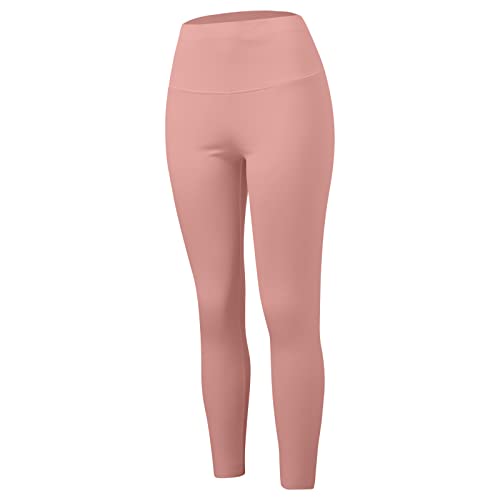 Dislsokrhov Thermoleggings Für Damen Thermoleggings Weiche Elastische Yogahosetights Women Winter Weihnachtsbaum-Druck Strumpfhosen Thermohose Baumwolle Gym Trainingshose Strumpfhose Rosa, M von Dislsokrhov