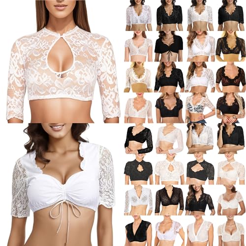 Dislsokrhov Trachten Damen Dirndlbluse Spitze, Dirndlbluse Damen weiß Kurzarm dirndlblusen Halbarm Tracht Bluse für Oktoberfest,Dirndlbluse Spitze V Ausschnitt Kurzarm für Oktoberfest Damen Outfits Dislsokrhov Trachten Damen Dirndlbluse Spitze, Dirndlbluse Damen weiß Kurzarm dirndlblusen Halbarm Tracht Bluse für Oktoberfest,Dirndlbluse Spitze V Ausschnitt Kurzarm für Oktoberfest Damen Outfits von Dislsokrhov