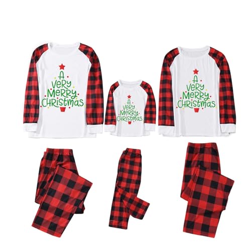 Familie Nachtwäsche Sets Schlafanzug Sleepwear Kostüm Nachthemden Satin Hausanzug Baumwolle Schlafshirt Damen Pyjamahose Party Locker Herren 1# Rot, L von Dislsokrhov