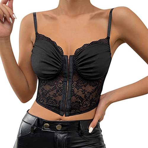 Hebe BH Offen Damen Latex BH Neckholder Wetlook Oberteil Busenfrei Reizwäsche Brust Harness Kostüm Top Kreuz Strappy Bra Leder/Spitzen Bustier Oberteile Wetlook BH Top Clubwear B3-Schwarz,L von Dislsokrhov