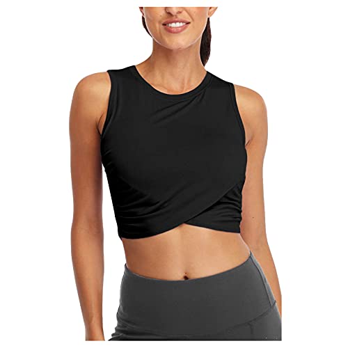 Sport Dessous Tops Damen Bustier Damen Gepolstert Rückenfreier Unsichtbarer Körperformender BH Tanzen Yoga Sports Top Sexy Weste Bralette Top mit BH Integriert Schwarz,34 von Dislsokrhov