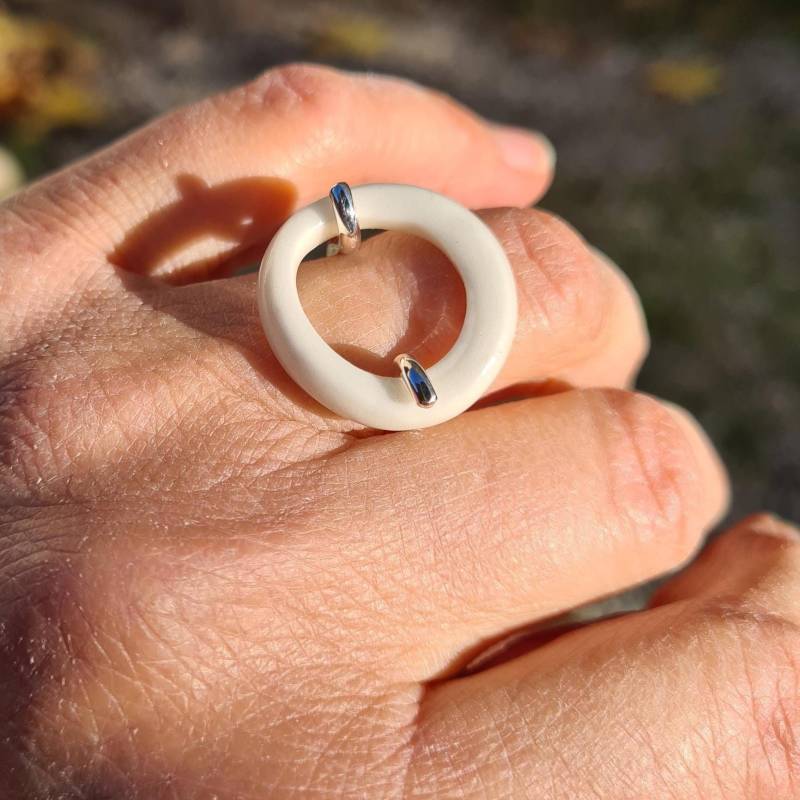Ring Aus 925Er Silber Und Porzellan von Dismoiceline