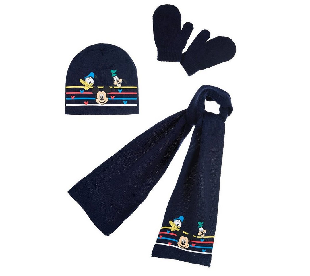 Disney Baby Ballonmütze Disney Baby Mickey Maus 3tlg Set Wintermütze Schal plus Handschuhe (3-St) Gr. 48 bis 50 von Disney Baby