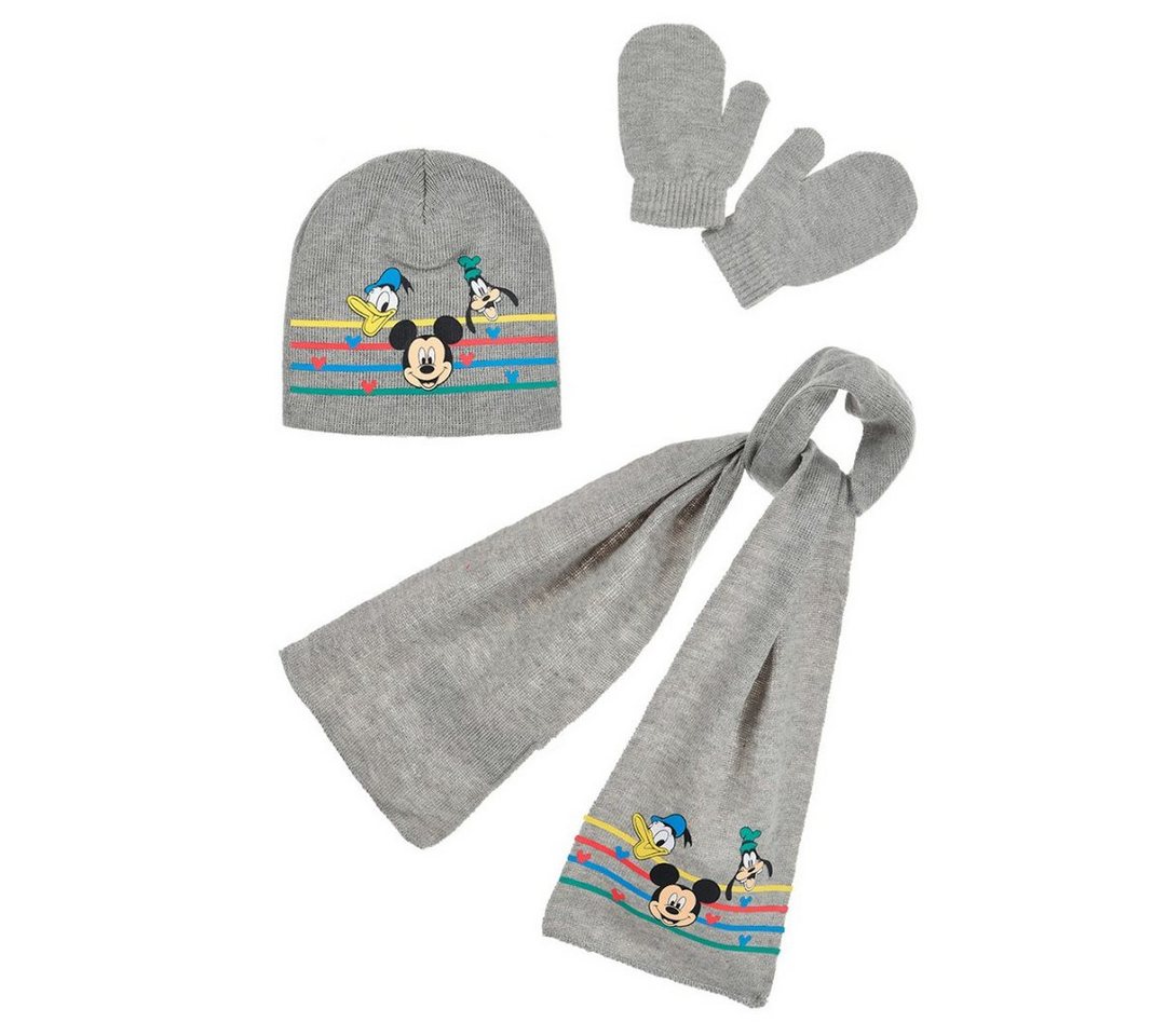 Disney Baby Ballonmütze Disney Baby Mickey Maus 3tlg Set Wintermütze Schal plus Handschuhe (3-St) Gr. 48 bis 50 von Disney Baby