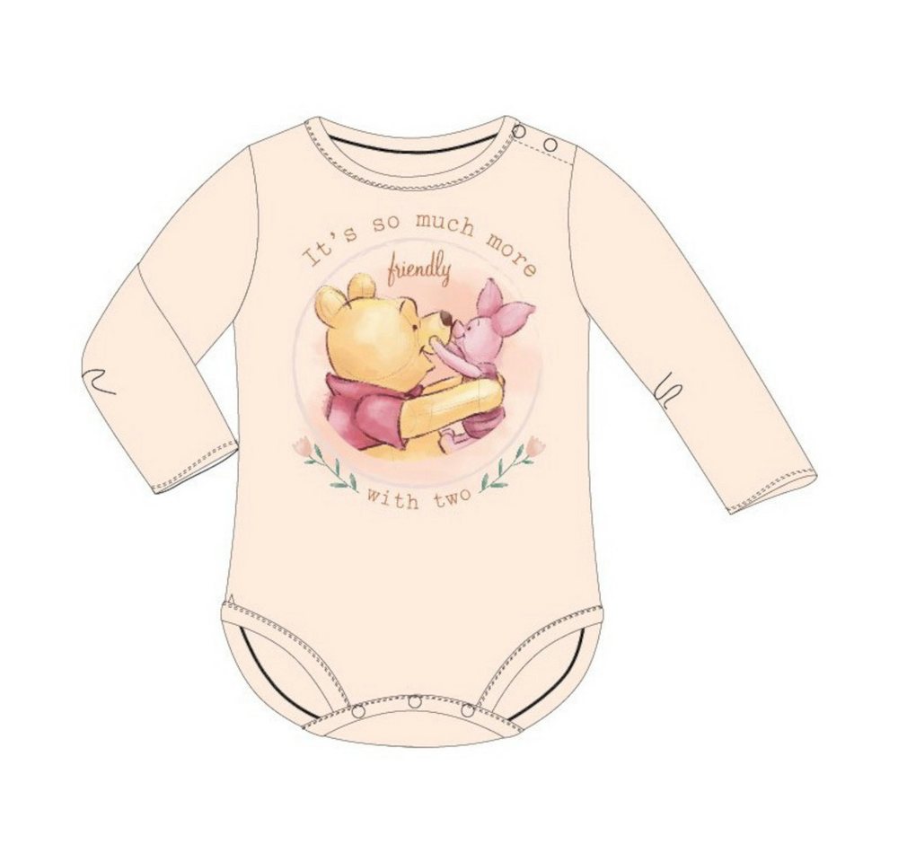 Disney Baby Langarmwickelbody Winnie Puuh Langarm-Body für Mädchen in Peach, Kuschelig & Stilvoll von Disney Baby