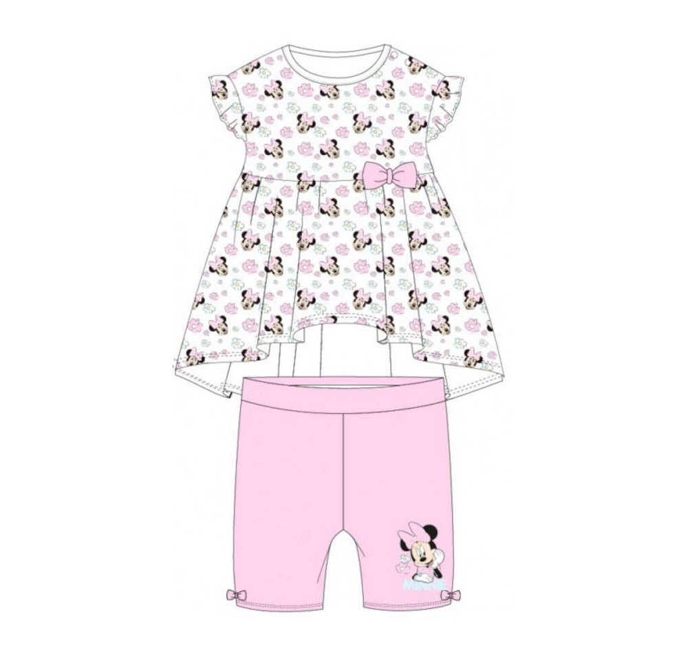 Disney Baby Shirt & Hose Baby- Set: Minnie Mouse im Blumenfeld " Kleid & kurze Hose, Größen (Set, 2-tlg)" von Disney Baby