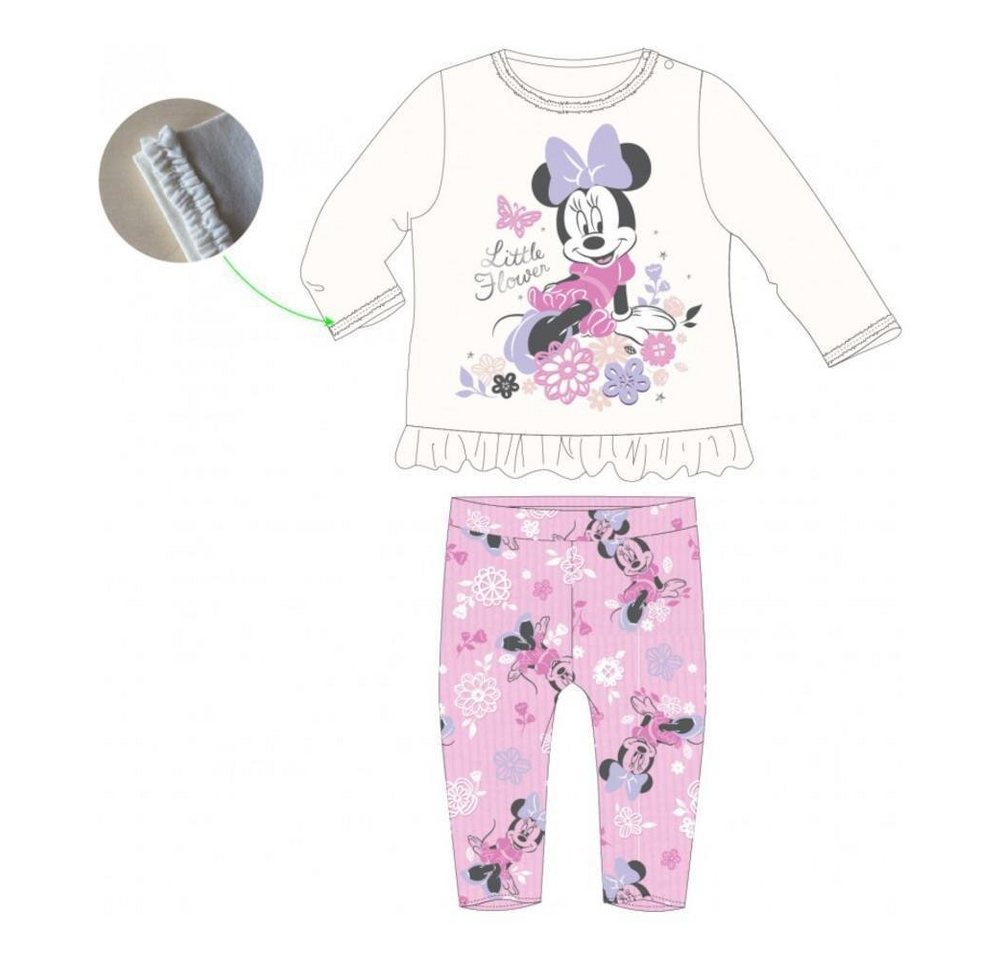 Disney Baby Shirt & Hose Langarm-Baby-Set - Minnie Maus 'Little Flower', Größen 62-92, 100% (Set, 2-tlg) von Disney Baby