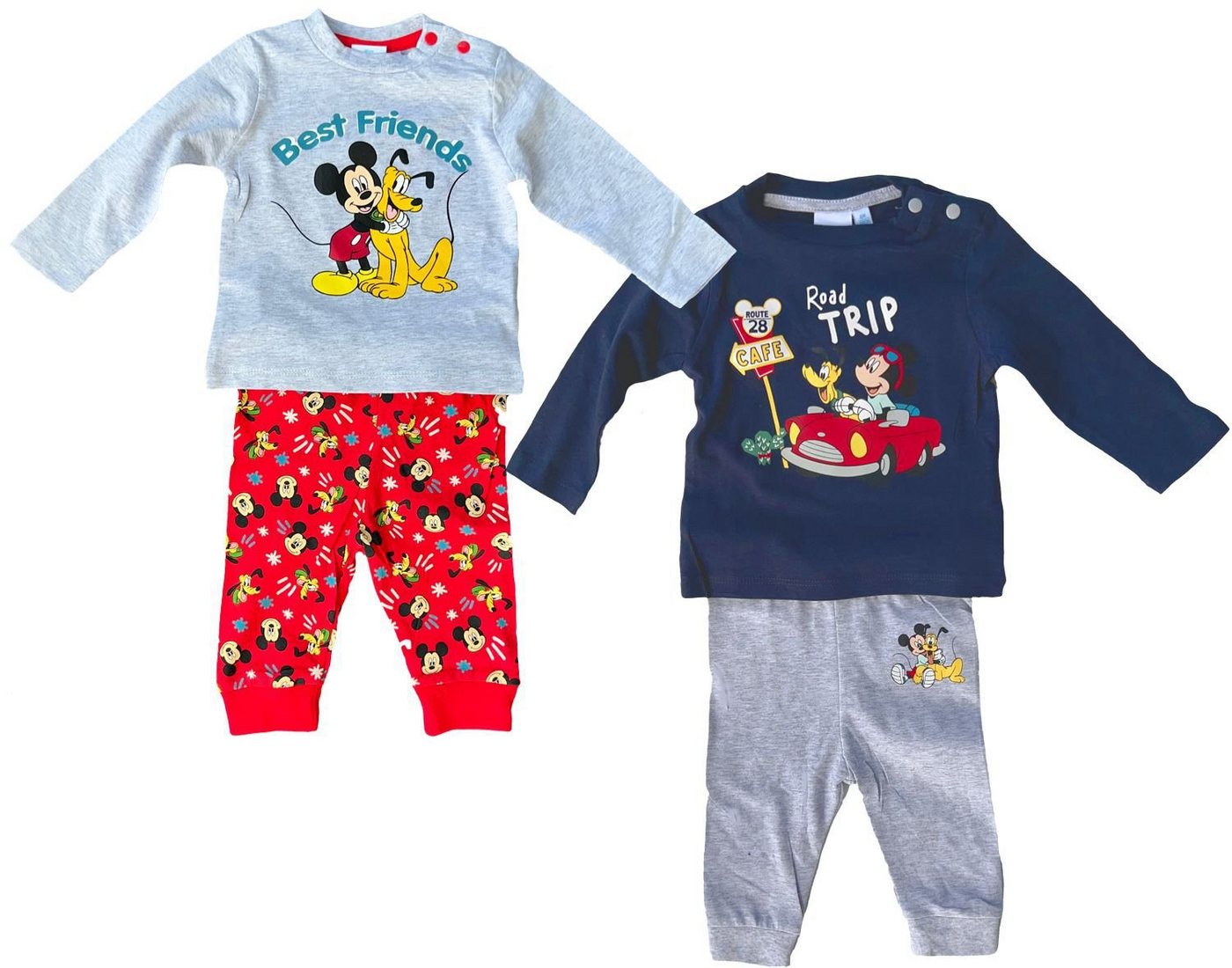 Disney Baby Strampler Mickey Mouse 2x Set Baby Body + Hose 4 Teile 62 68 80 86 92 von Disney Baby