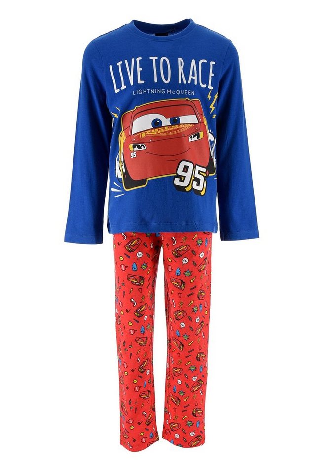 Disney Cars Schlafanzug Lightning McQueen Kinder Jungen Pyjama langarm Nachtwäsche (2 tlg) von Disney Cars