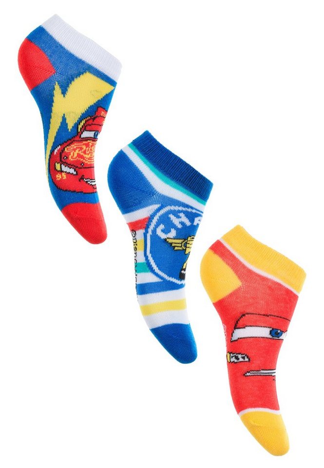 Disney Cars Sneakersocken Lightning McQueen Kinder Jungen Sneaker Strümpfe Socken (3-Paar) von Disney Cars