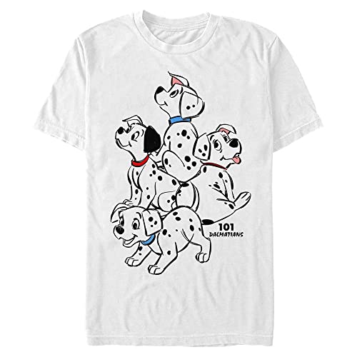 Disney Classics Unisex 101 Dalmatians-Big Pups Organic Short Sleeve T-Shirt, White, XL von Disney Classics