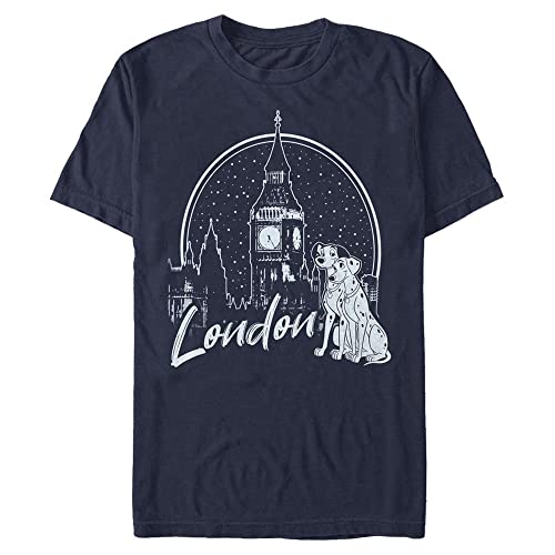 Disney Unisex 101 Dalmatians London Pups Organic Short Sleeve T-shirt, Navy Blue, XXL von Disney Classics