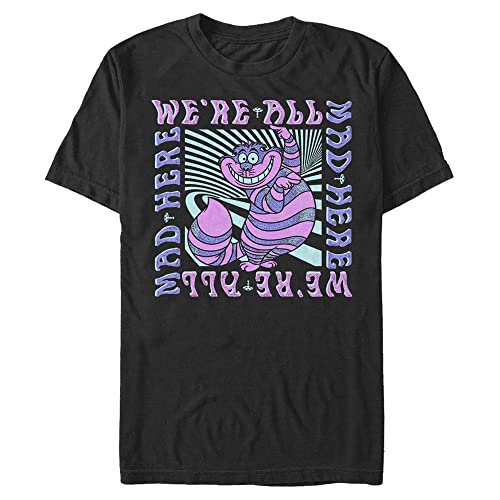 Disney Classics Unisex Alice In Wonderland-Mad Here Trip Organic Short Sleeve T-Shirt, Black, L von Disney Classics