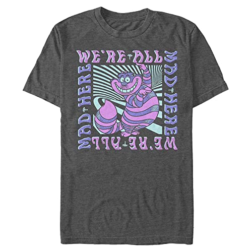 Disney Classics Unisex Alice In Wonderland-Mad Here Trip Organic Short Sleeve T-Shirt, Melange Black, M von Disney Classics