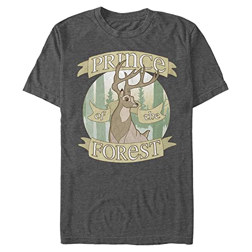 Disney Classics Unisex Bambi-Forest Prince Organic Short Sleeve T-Shirt, Melange Black, XL von Disney Classics