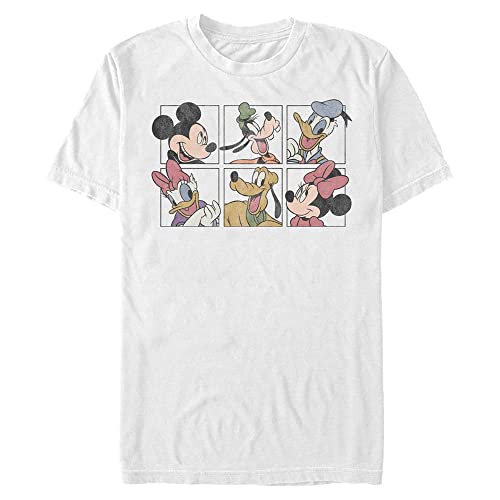 Disney Classics Unisex Classic-Mickey and Friends Grid Organic Short Sleeve T-Shirt, White, M von Disney Classics