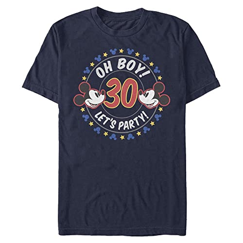 Disney Unisex Mickey Classic Oh Boy Mickey 30 Organic Short Sleeve T-shirt, Navy Blue, XL von Disney Classics