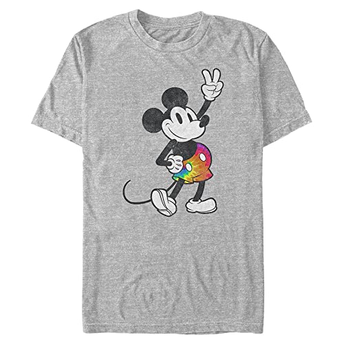 Disney Unisex Mickey Classic Tie Dye Mickey Stroked Organic Short Sleeve T-shirt, Melange Grey, L von Disney Classics