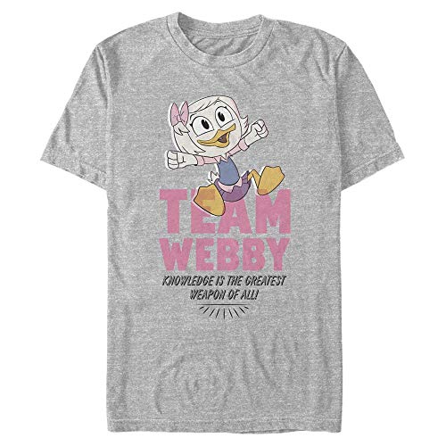 Disney Classics Unisex Ducktales-Team Webby Pink Organic Short Sleeve T-Shirt, Melange Grey, S von Disney Classics