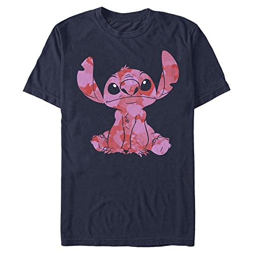 Disney Classics Unisex Lilo & Stitch-Stitch Heart Fill Organic Short Sleeve T-Shirt, Navy Blue, M von Disney Classics