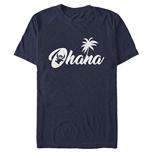 Disney Classics Unisex Lilo & Stitch-Stitch Sillhouette Ohana Organic Short Sleeve T-Shirt, Navy Blue, L von Disney Classics