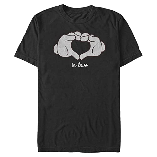 Disney Classics Unisex Mickey Classic-Glove Heart Organic Short Sleeve T-Shirt, Black, S von Disney Classics