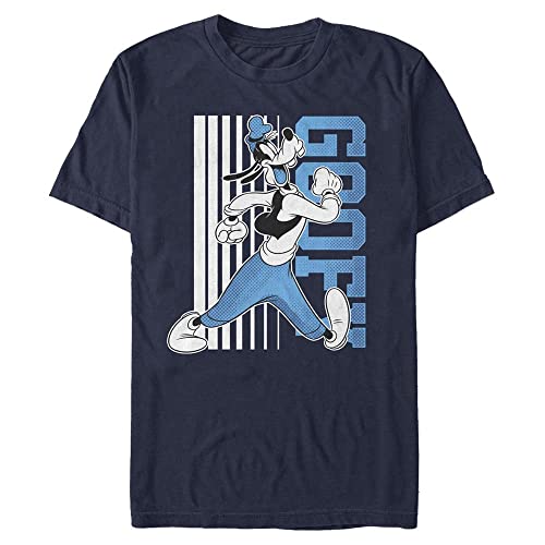 Disney Classics Unisex Mickey Classic-Goofy Walks Organic Short Sleeve T-Shirt, Navy Blue, XL von Disney Classics