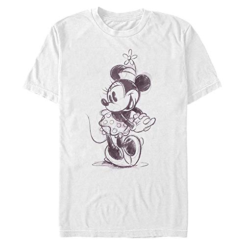 Disney Classics Unisex Mickey Classic-Sketchy Minnie Organic Short Sleeve T-Shirt, White, L von Disney Classics