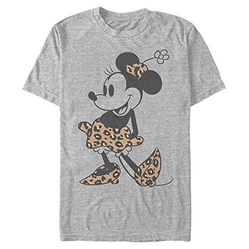 Disney Classics Unisex Mickey & Friends-Leopard Mouse Organic Short Sleeve T-Shirt, Melange Grey, XL von Disney Classics