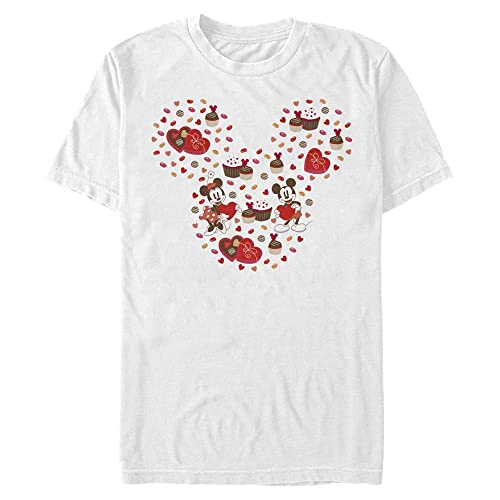 Disney Classics Unisex Mickey & Friends-Mickey Candy Organic Short Sleeve T-Shirt, White, XL von Disney Classics