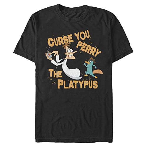 Disney Classics Unisex Phineas and Ferb-Curse You Organic Short Sleeve T-Shirt, Black, S von Disney Classics