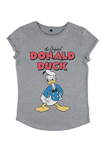 Disney Mickey Classic - Mad Donald Women's Rolled-sleeve Melange grey S von Disney