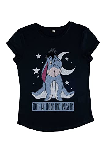 Disney Winnie The Pooh - Eeyore Not Morning Women's Rolled-sleeve Navy blue L von Disney