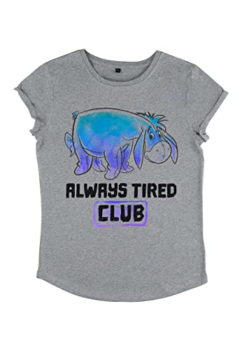 Disney Winnie The Pooh - Eeyore Tired Club Women's Rolled-sleeve Melange grey L von Disney