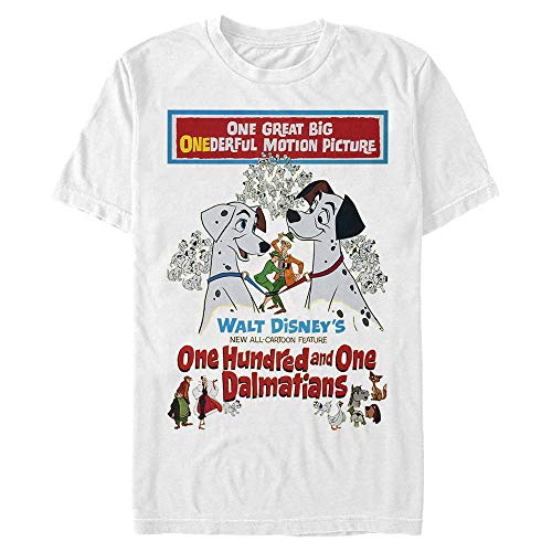 Disney Unisex 101 Dalmatians Vintage Poster Organic Short Sleeve T-shirt, Weiß, XXL von Disney Classics