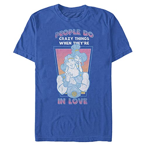 Disney Unisex Hercules Crazy Things Organic Short Sleeve T-shirt, Bright Blue, M von Disney Classics
