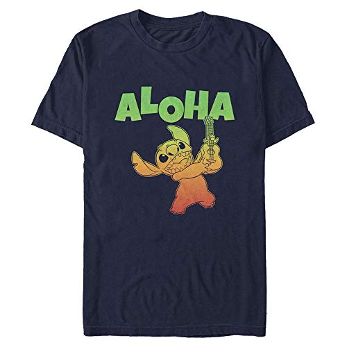 Disney Unisex Lilo & Stitch Aloha Stitch Organic Short Sleeve T-shirt, Marineblau, S von Disney Classics