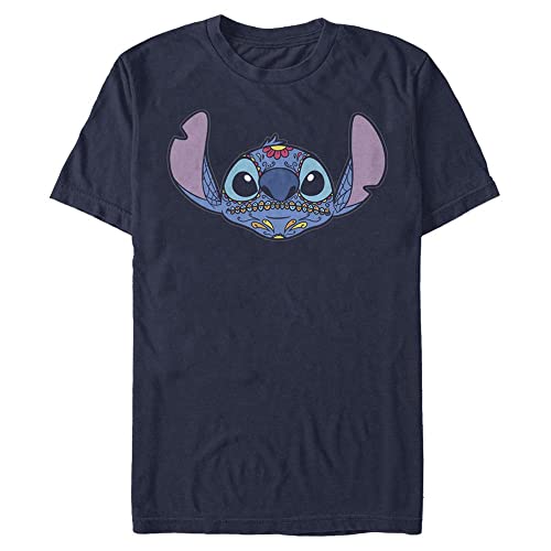 Disney Unisex Lilo & Stitch Sugar Skull Stitch Organic Short Sleeve T-shirt, Marineblau, XL von Disney Classics