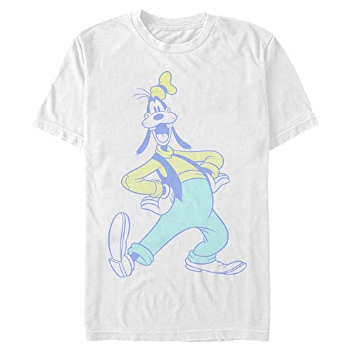 Disney Unisex Mickey Classic Goofy Neon Organic Short Sleeve T-shirt, Weiß, L von Disney Classics