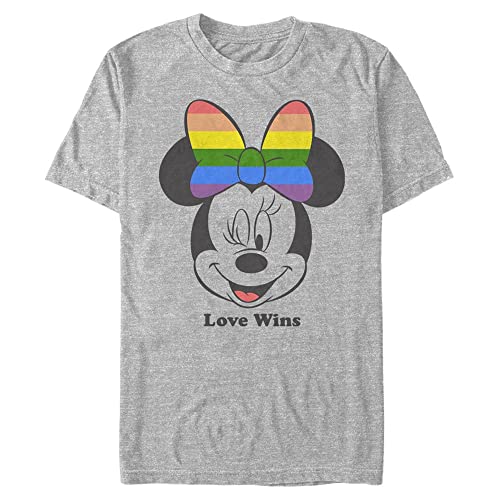 Disney Unisex Mickey Classic Love Wins Organic Short Sleeve T-shirt, Melange Grau, M von Disney Classics