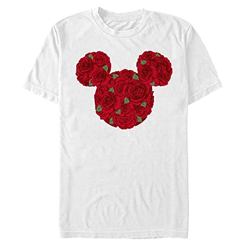 Disney Unisex Mickey Classic Mickey Mouse Roses Organic Short Sleeve T-shirt, Weiß, L von Disney Classics