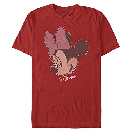 Disney Unisex Mickey Classic Minnie Big Face Distressed Organic Short Sleeve T-shirt, Rot, XXL von Disney Classics