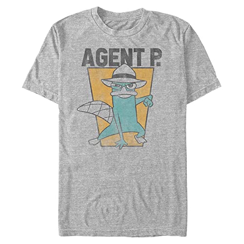 Disney Unisex Phineas And Ferb Agent P Organic Short Sleeve T-shirt, Melange Grau, S von Disney Classics